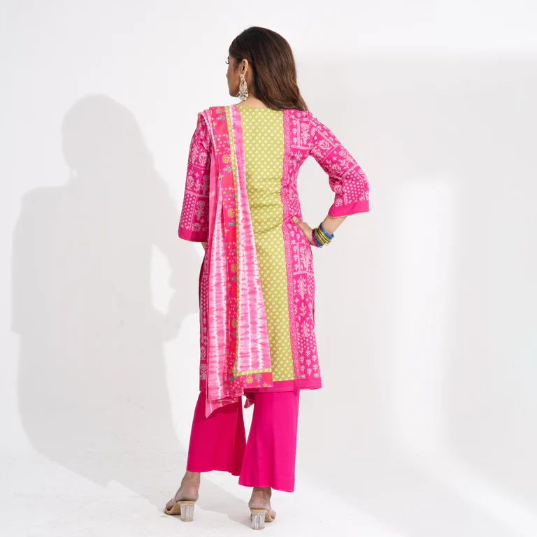 Women Pink Ethnic Three Piece Set